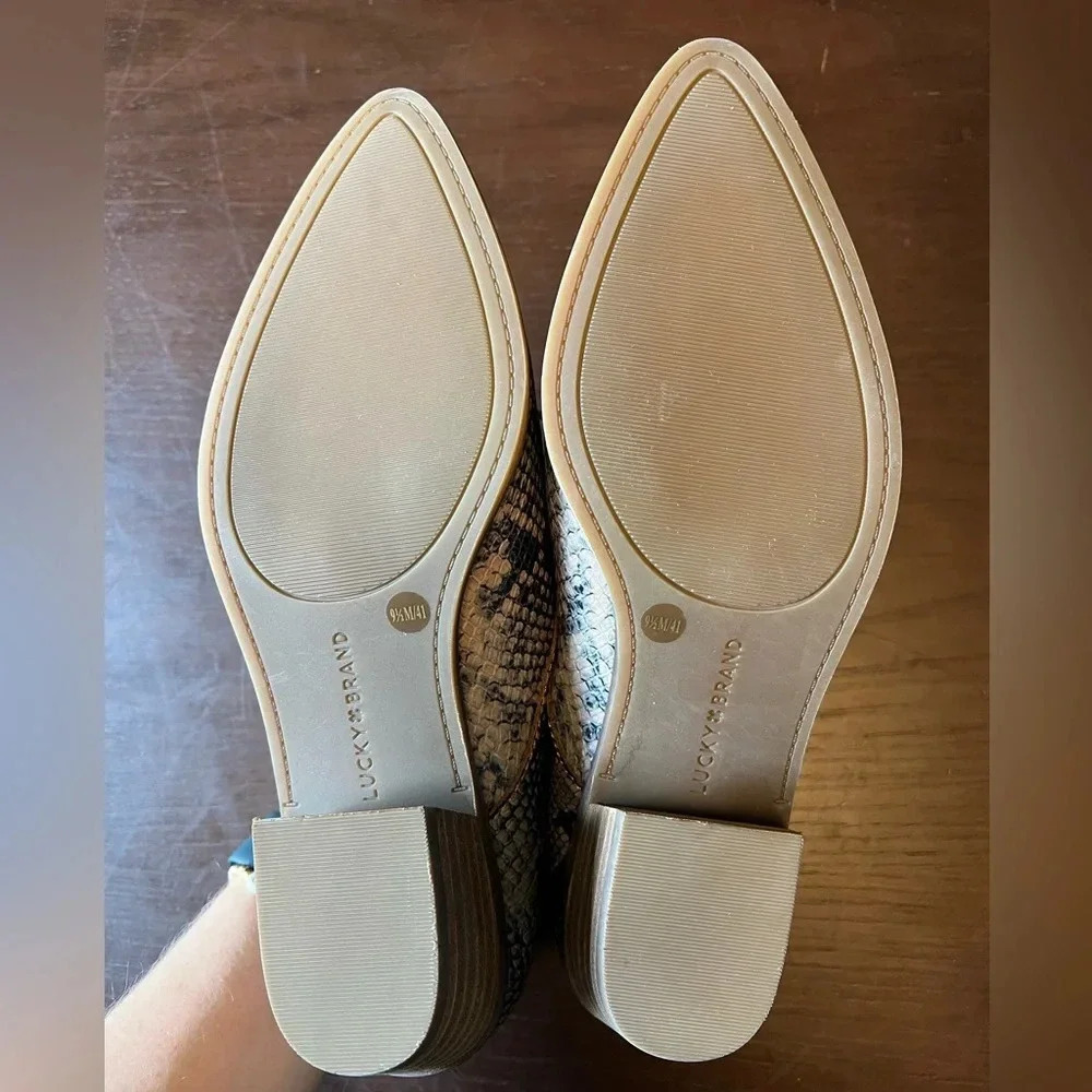 Lucky brand leather snakeskin loafers. Size 9.5. NWOT. - Picture 4 of 8